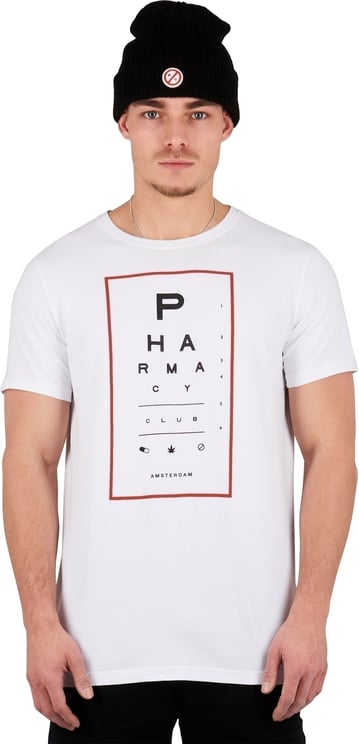 Pharmacy Club Optician logo T-shirt Wit