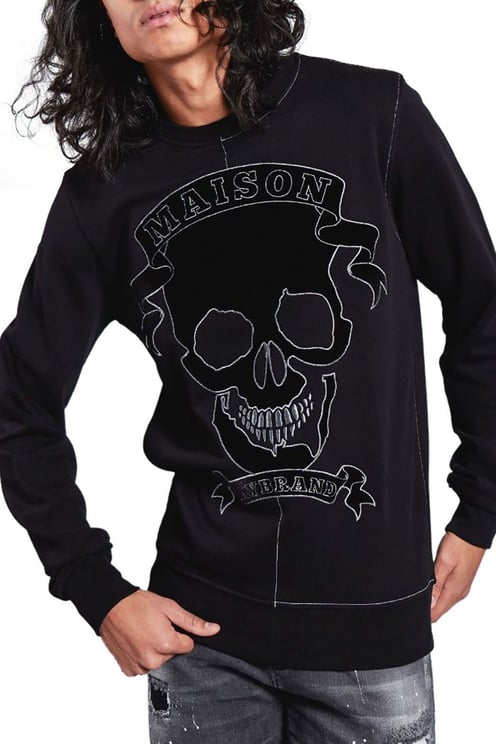 My Brand Maison skull sweater Zwart
