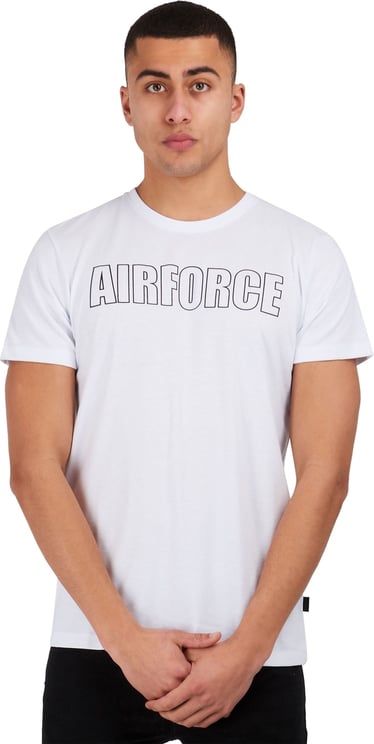 Airforce outline af t-shirt Wit