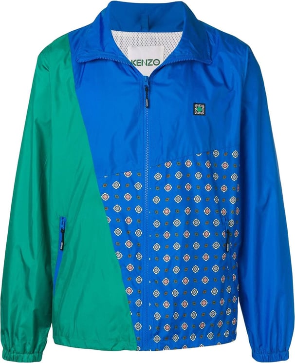 Kenzo Colour Block Windbreaker Jacket Blauw