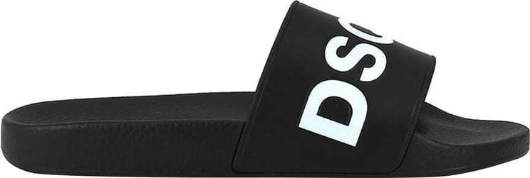 Dsquared2 White Logo Black Slide Black Zwart