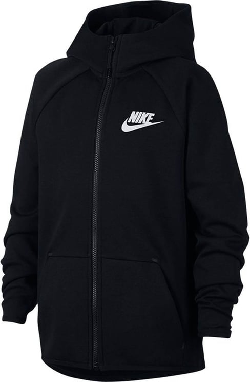 Nike Tech Fleece Full Zip Sweater Kids Zwart Zwart