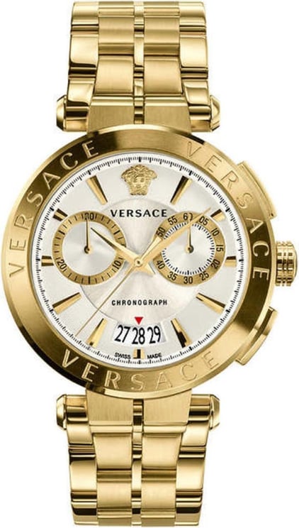 Versace VE1D00419 Aion heren horloge chronograaf 45 mm Zilver