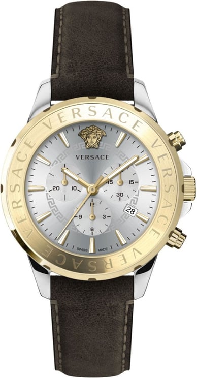 Versace VEV600219 Chrono Signature heren horloge chronograaf 44 mm Zilver