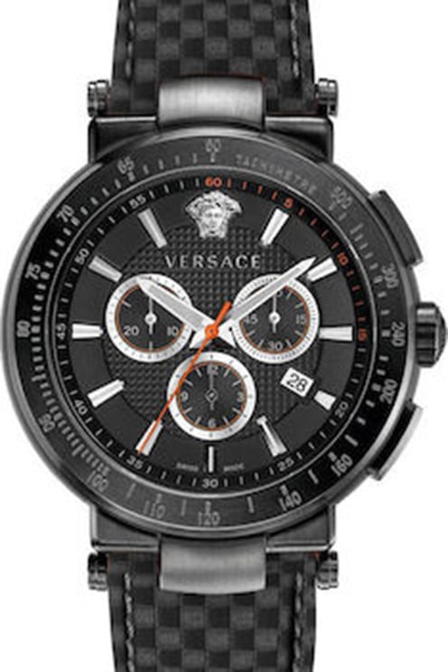 Versace VEFG02020 Mystique Sport heren horloge chronograaf 46 mm Zwart