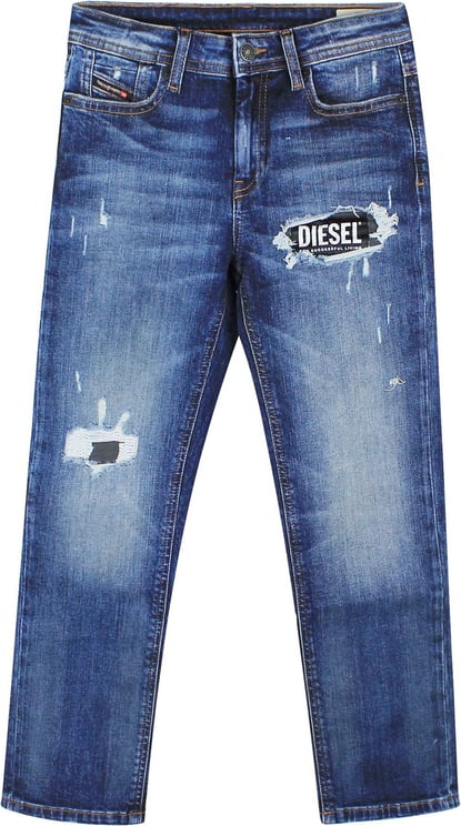 Diesel Jeans Reen-j-n In Cotone Effetto Denim Blauw