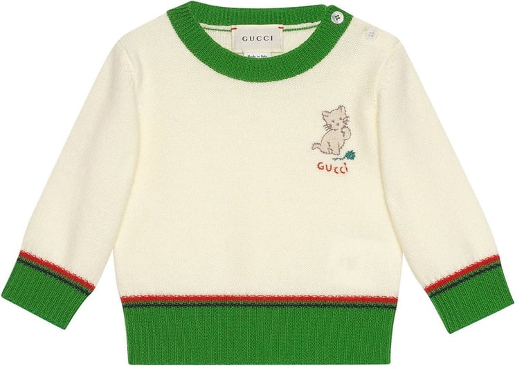 Gucci White Newborn Sweater Wit