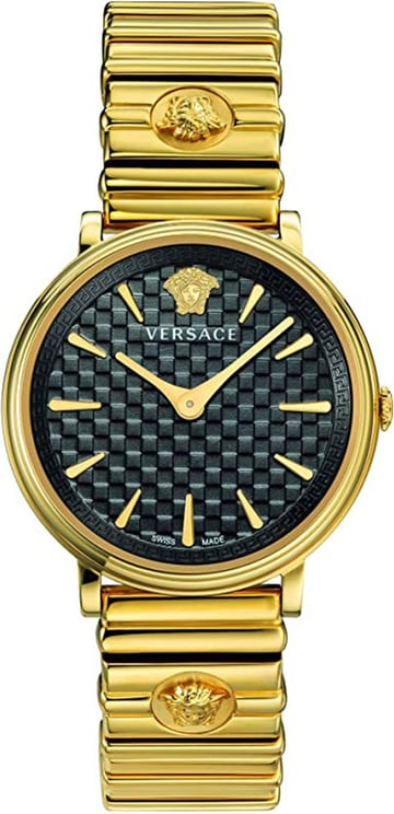 Versace VE8101519 V-Circle dames horloge 38 mm Zwart