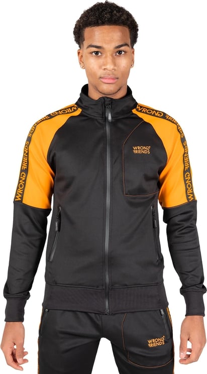 Wrong Friends Lyon track jacket - zwart/oranje Zwart