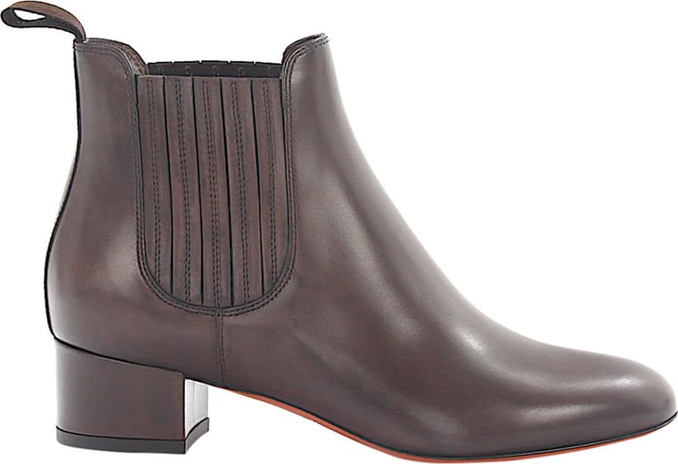Santoni Women Ankle Boots Calfskin Smooth Leather Brown - Gelato Bruin