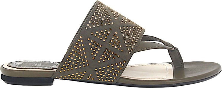 Dior Women Flip Flops RAINBOW STELLAR Leather Suede Khaki Jewellery Ornament - Tao Groen