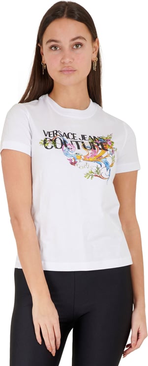 Versace Jeans Couture T-shit Flowers ss21 white Wit