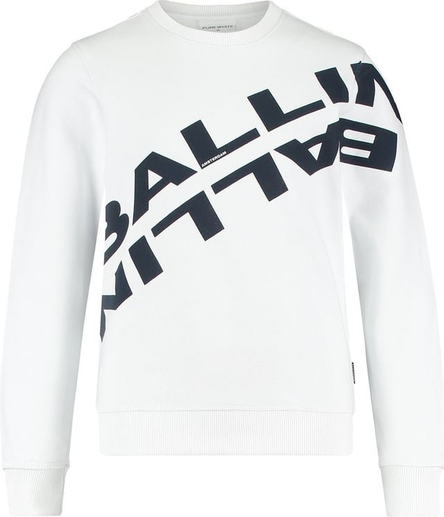 Ballin Amsterdam Kids Dubbel Logo Sweater - Wit Wit