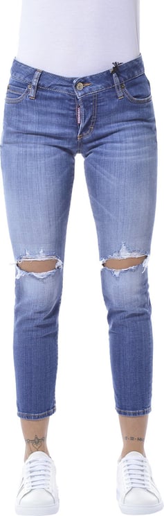Women's Blue Cotton Jeans