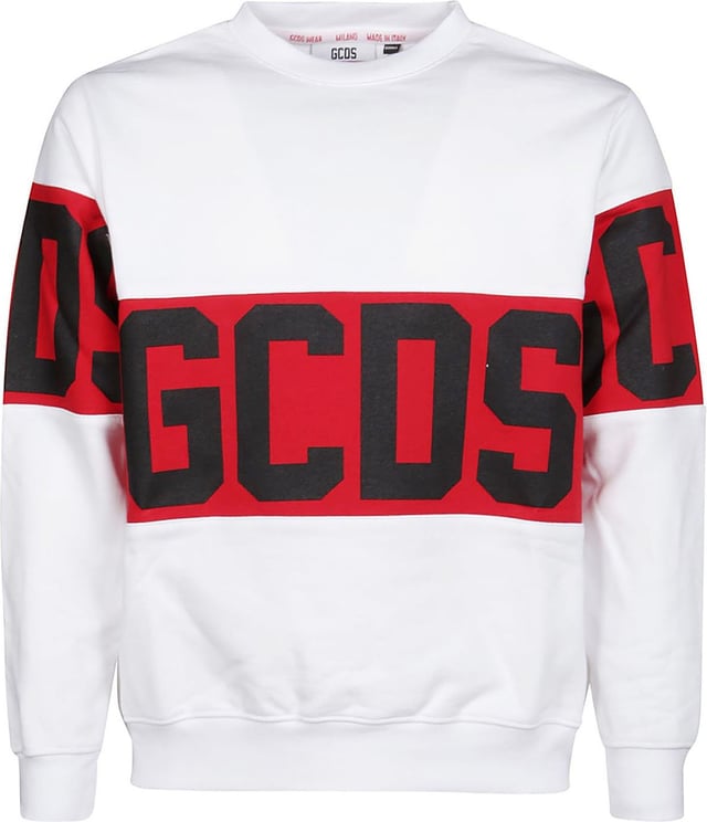 GCDS Band Logo Regular Sweatshirt White Wit