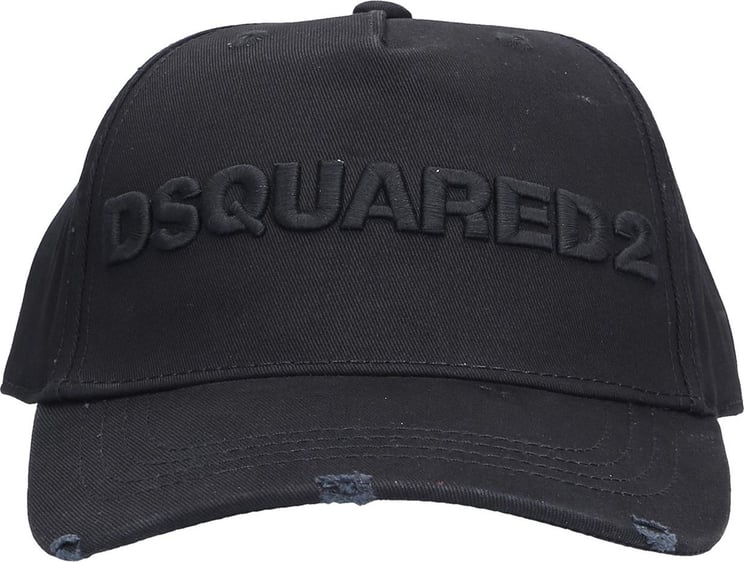 Dsquared2 Unisex Snapback Cap Logo Gabardine Jordan Black Zwart