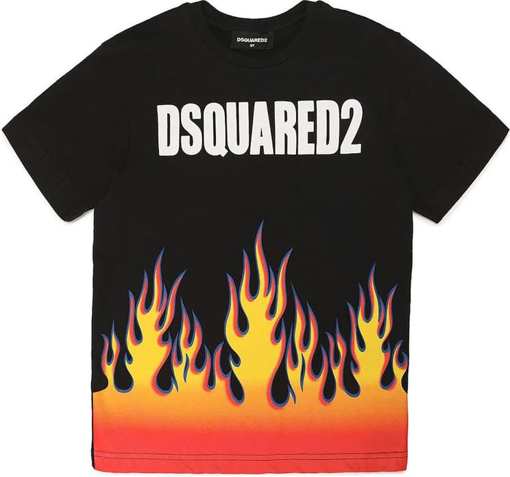 Dsquared2 Tshirt Flame Zwart