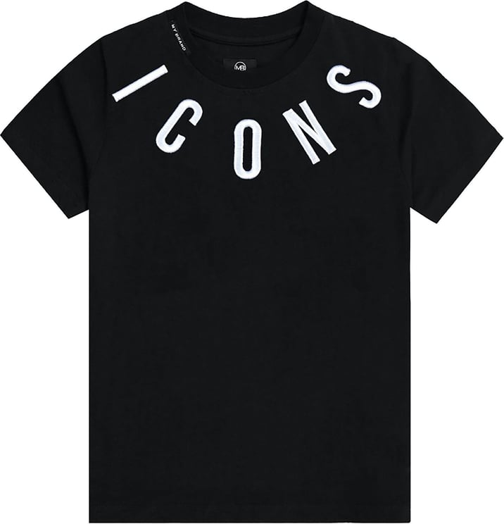 My Brand Icons Neck T-Shirt Black Zwart