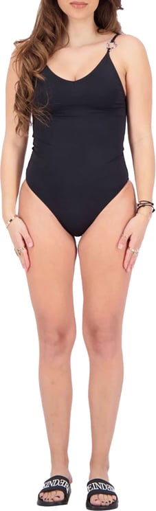 Reinders Swim Suit Headlogos Solid Color Black