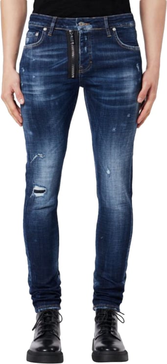 My Brand Zipper Jeans Dark Denim Blauw
