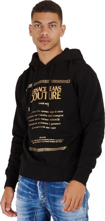 Versace Jeans Couture Black hoodie Gold Zwart