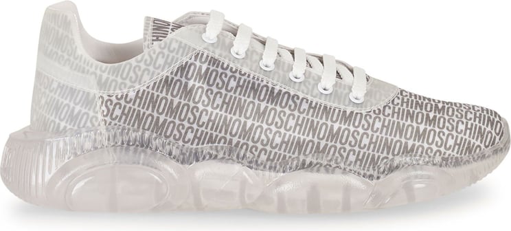 Moschino low-top logo print sneakers Wit