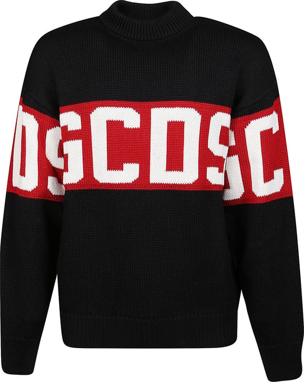 GCDS Band Logo Sweater Black Zwart