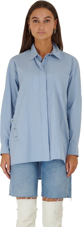 Long blue shirt with pockets