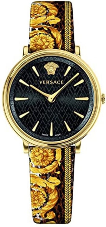 Versace VBP130017 V-Circle dames horloge 38 mm Zwart