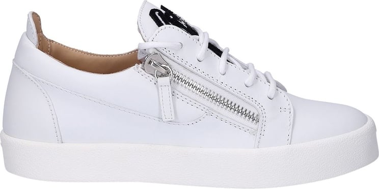 Giuseppe Zanotti Low-top Sneakers Gail Smooth Leather Logo White Nutella Wit