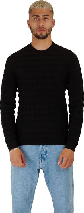 Block structure sweater Black