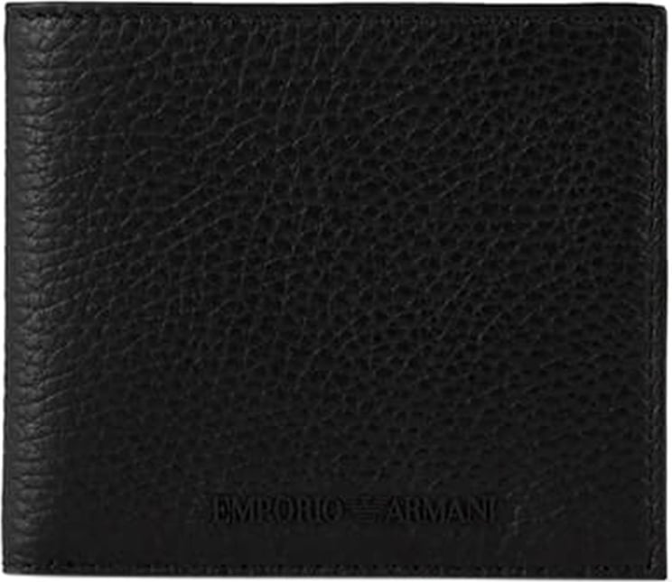 Emporio Armani Black Grey Leather Wallet Black Zwart