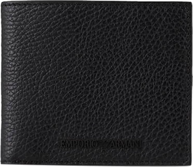 Emporio Armani Black Leather Wallet Black Black
