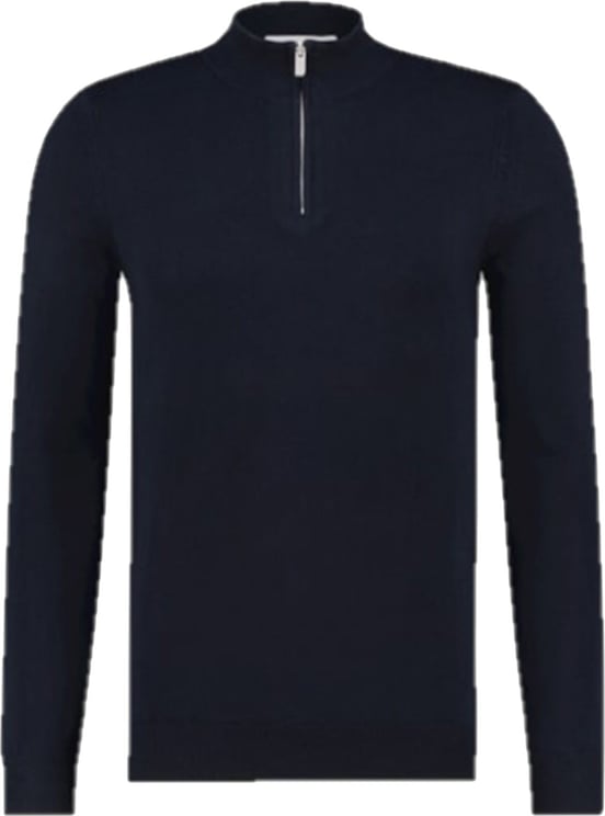 Purewhite Essential Sweater Half Zip Navy Blauw
