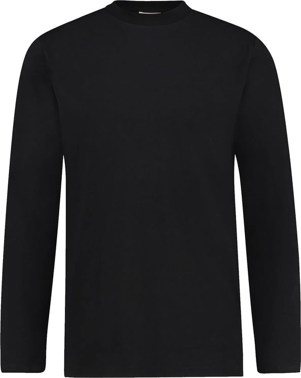 Purewhite Essential T-Shirt Crewneck Long Sleeve Black Zwart