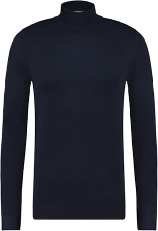 Purewhite Essential Knit Mockneck Longsleeve Navy Blauw