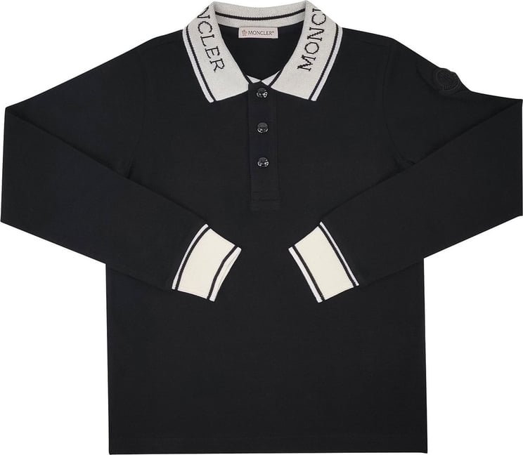 Moncler Black Boy Polo shirt Zwart
