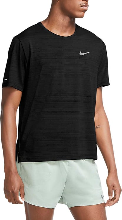 Nike Dri-fit Miler Hardloopshirt Heren Zwart Zwart