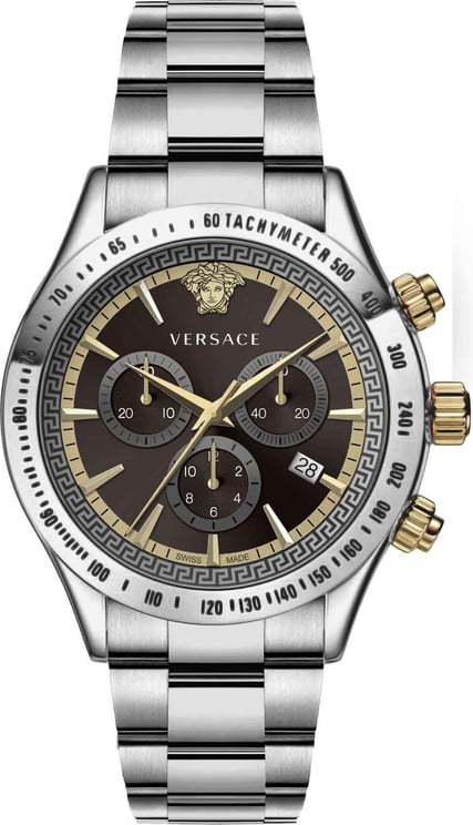 Versace VEV700419 Chrono Classic heren horloge chronograaf 44 mm Bruin
