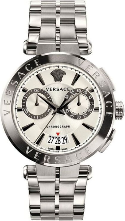 Versace VE1D00319 Aion heren horloge chronograaf 45 mm Zilver