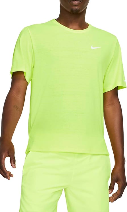 Nike Dri-fit Miler Hardloopshirt Heren Geel Geel