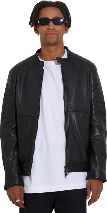 Antony Morato Coat Leather Black Zwart