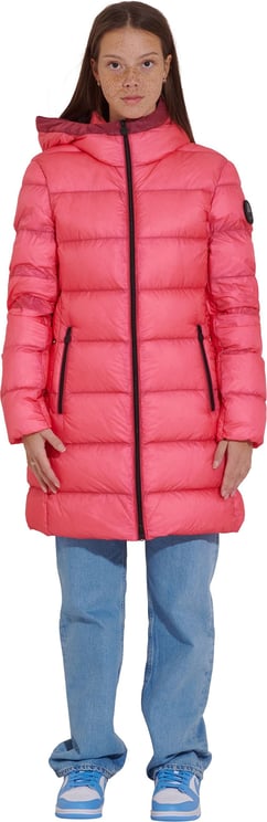 Moose Knuckles logo patch puffer jacket Roze