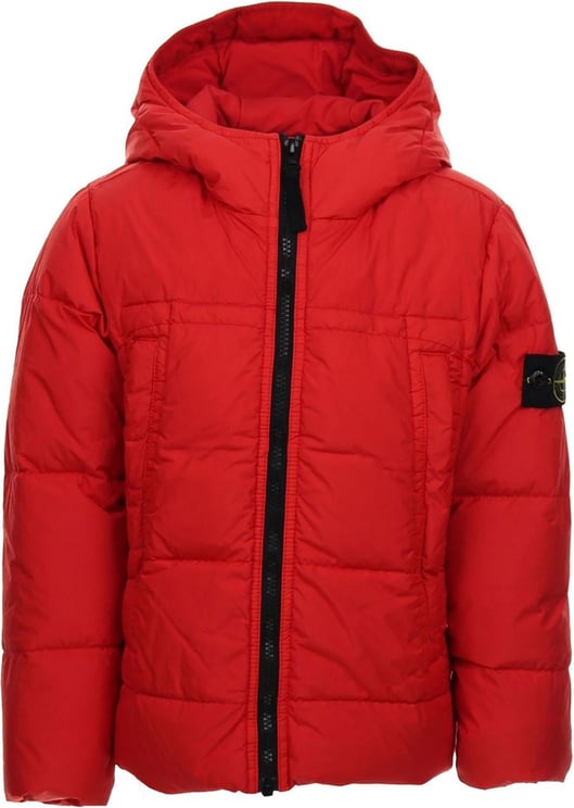 Stone Island Junior Real Down Jacket Rosso Rood