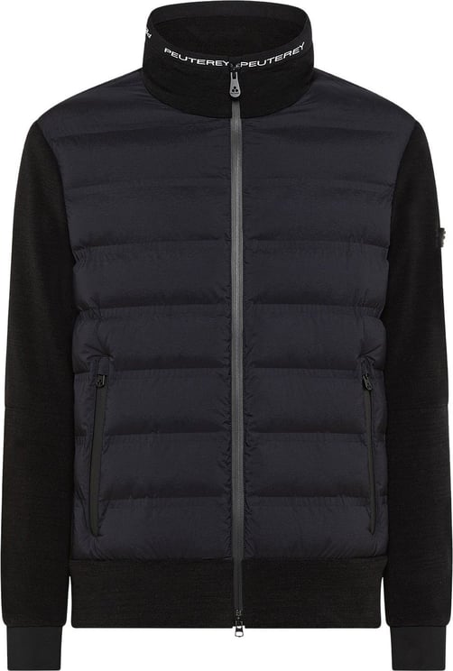 Peuterey Dual-material stretch down proof bomber jacket Zwart