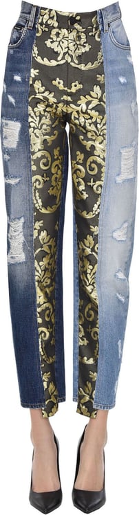 Brocade Fabric Inserts Jeans