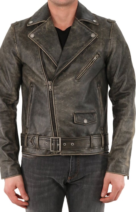 Golden Collection Leather Biker Jacket