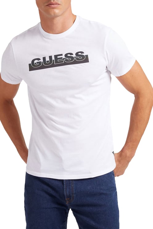 Guess T-shirt logo op de voorkant Wit
