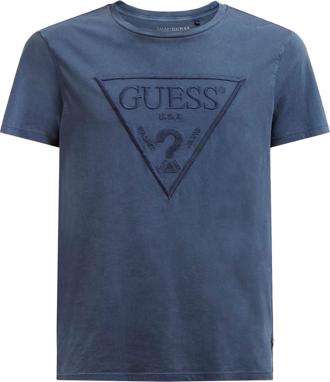 Guess T-shirt logo driehoek Blauw