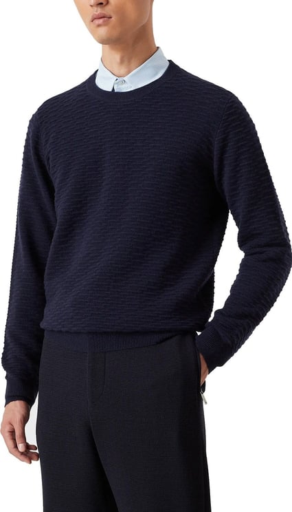 Emporio Armani Sweaters Blue Blauw
